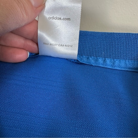 Adidas Mens Performance Polo Shirt Blue Stripe Polo XL Golf Spring Athletic - Picture 5 of 11